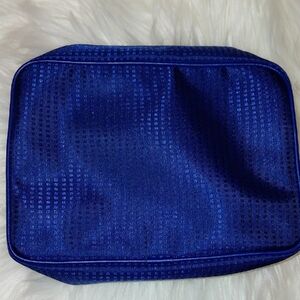 EUC Estee Lauder Cosmetic Case in Gator or Royal Blue, Large, Zip Top